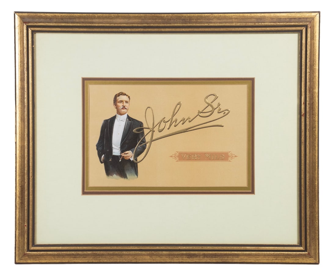 FRAMED EDWARDIAN CIGAR BOX LABEL (1 of 2)