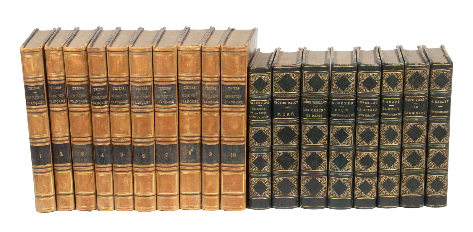 (2 SETS) BOOKS, FRENCH LITERATURE & HISTORY, LEATHER (1 of 1)