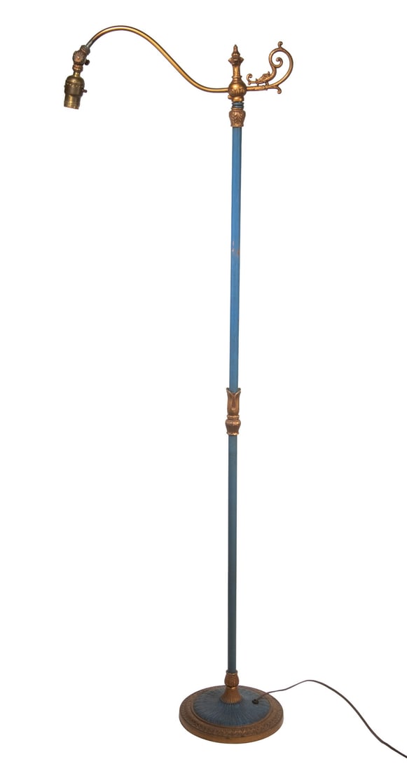 CIRCA 1930 PAINTED IRON BRACKET FLOOR LAMP (1 of 2)
