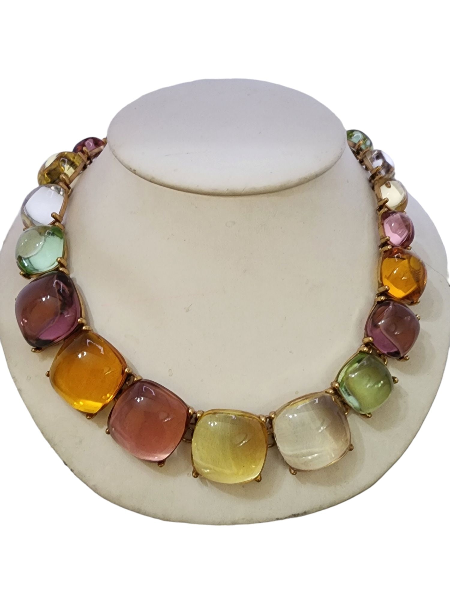 Vintage Lucite Bubble Necklace: Size: 17" Color: Multicolor Condition: Very good vintage Signed: None Details: Underside in photo took the color out of some of the stones, all are good.