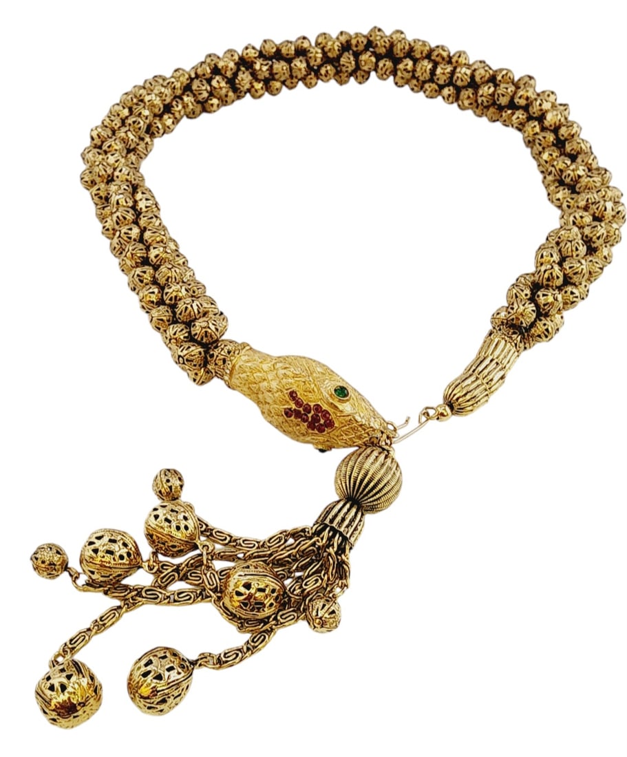 Signed Julie Rubano handmade snake collar necklace (1 of 4)