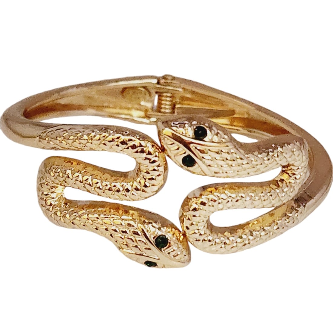 Signed Kenneth Lane double snake serpent clamper bangle bracelet (1 of 4)