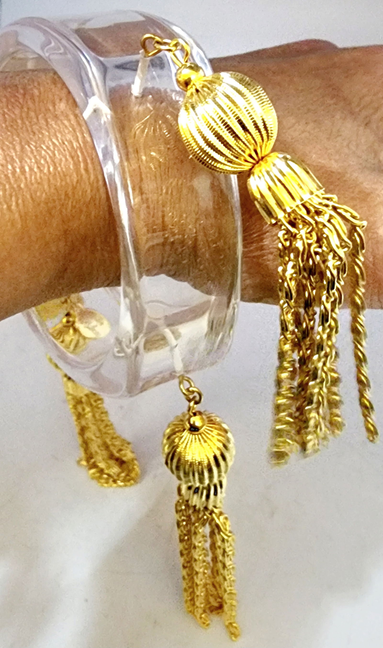 Vintage Julie Rubano lucite tassel bracelet (1 of 6)