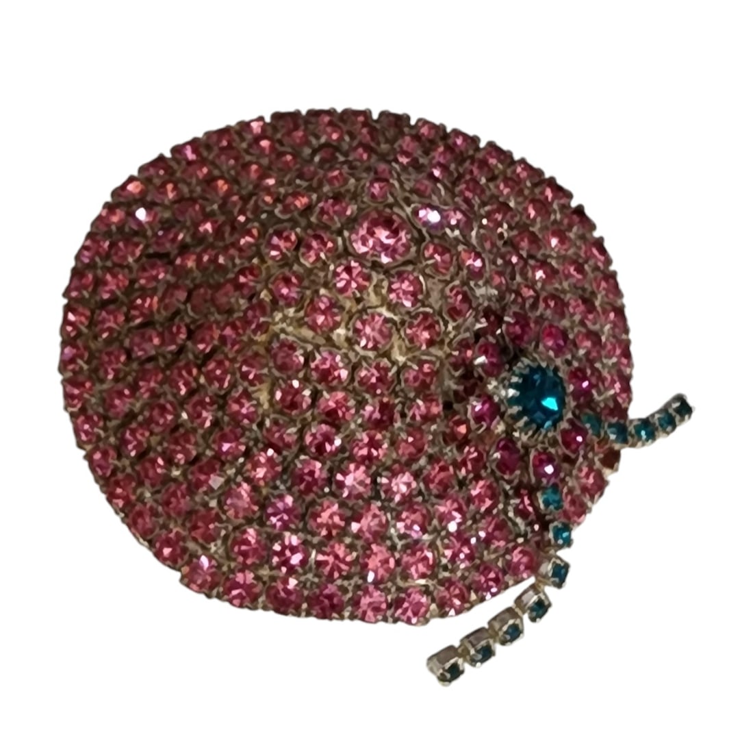 Vintage signed Dorothy Bauer rhinestone hat brooch (1 of 3)
