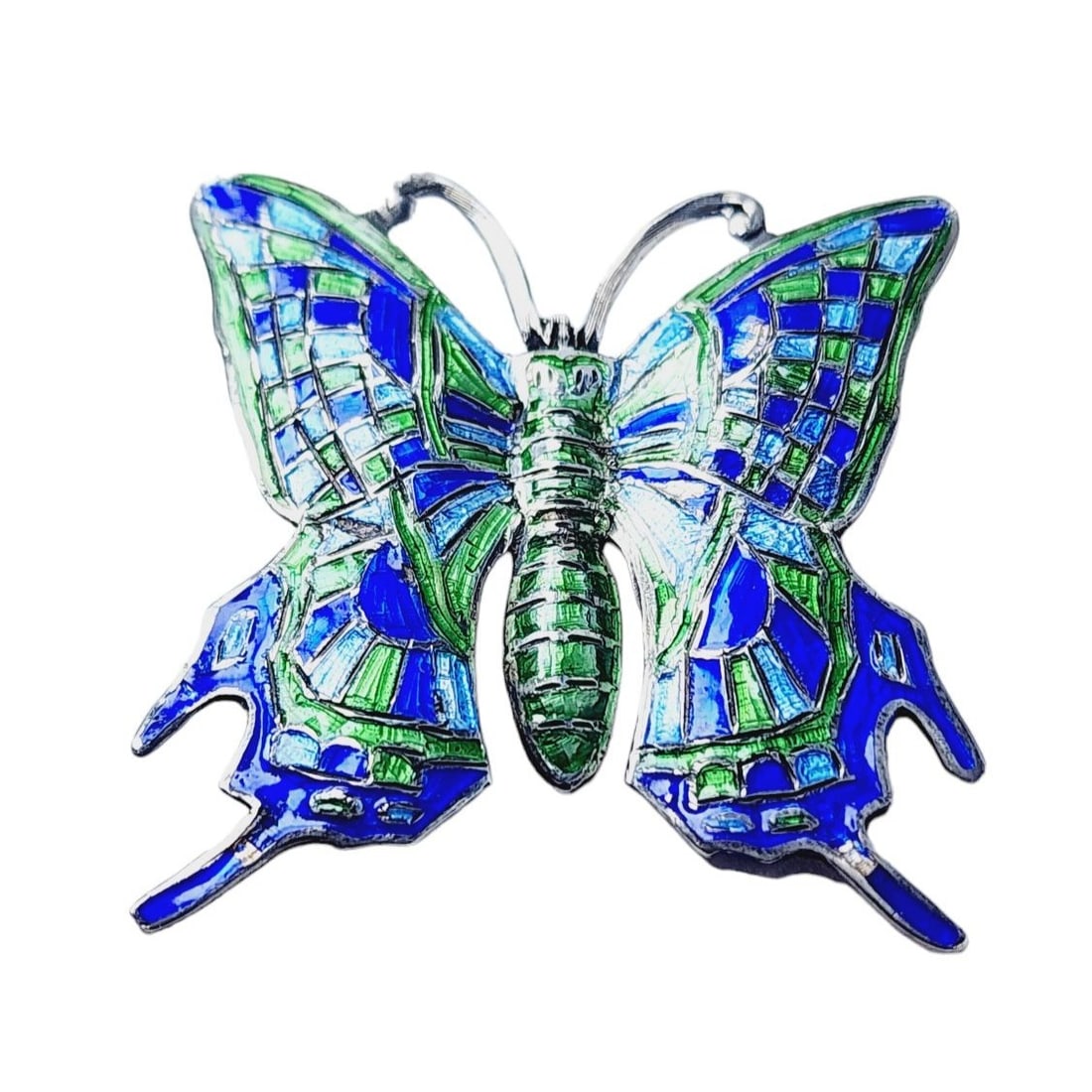Vintage Wonderful Enamel & Sterling Signed Siam Butterfly Brooch (1 of 6)