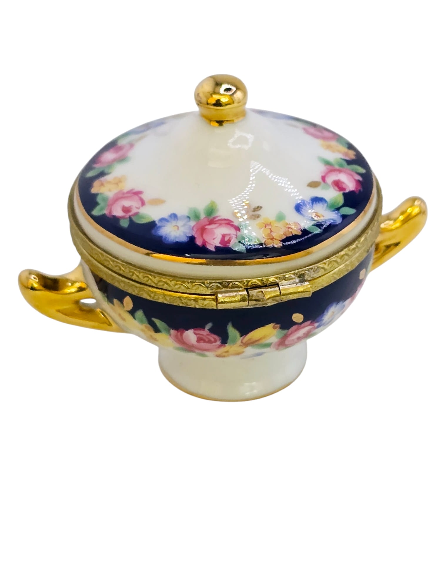 SUPER CUTE FLORAL PORCELAIN LIMOGE STYLE MINI COVERED BOX (1 of 5)