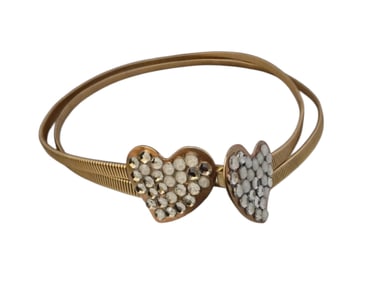 Vintage Heart Rhinestone Snake Belt