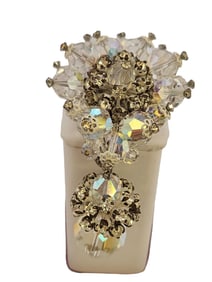 Vintage SIGNED Vendome Crystal Rhinestone Dangling Brooch