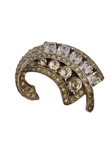 Vintage SIGNED Rhinestone Coro Fur Clip