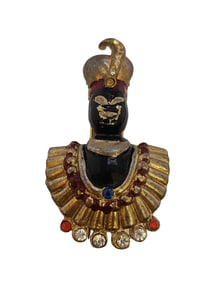 Early Antique Drum Major/Blackamoor Figural Fur Clip