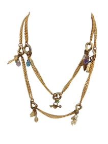 Vintage Crystal & Charm Dangling Necklace