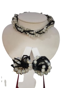 Vintage All Glass Twisted Necklace & Earrings Set