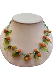 Vintage Older All Original Venetian Glass Fruit Salad Necklace
