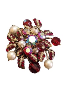 Vintage Signed Vendome Crystal Rhinestone Brooch