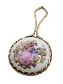 Vintage Fragonard Porcelain Hand Mirror
