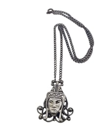Vintage Silver Tone Tibetan? Face Necklace