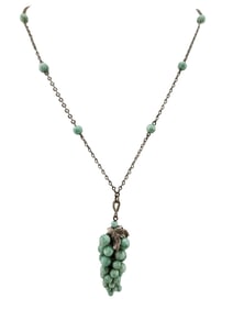Antique Art Deco Mottled Glass Grape Necklace