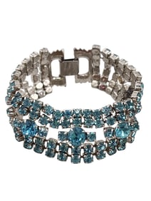Signed Gale blue rhinestone bracelet