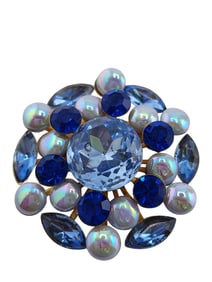 Beautiful super sparkly rhinestone and luster glass brooch