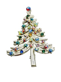 Vintage Signed Dodds Christmas Tree Brooch