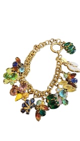 Vintage Julie Rubino Jeweled Charm Bracelet or Anklet