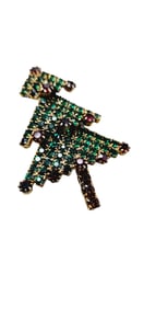 Vintage Layered Rhinestone Christmas Tree Brooch (A3036)