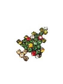 Vintage Signed Austria Sparkly Christmas Tree Brooch (A4765)