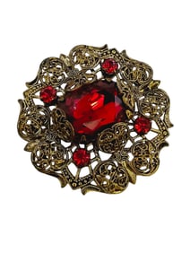 Unsigned West Germany stunning faceted glass brooch