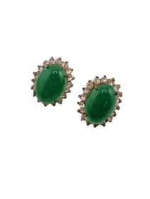 unsigned all glass and rhinestone pierced earrings