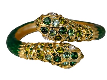 Spectacular Kenneth Lane Enamel and Jeweled Bangle Bracelet