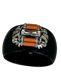 Vintage Kenneth Lane Acrylic Glass jeweled Bangle Bracelet