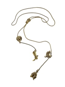 Vintage NOS Dallas Bee Charming Zipper Lariat Necklace