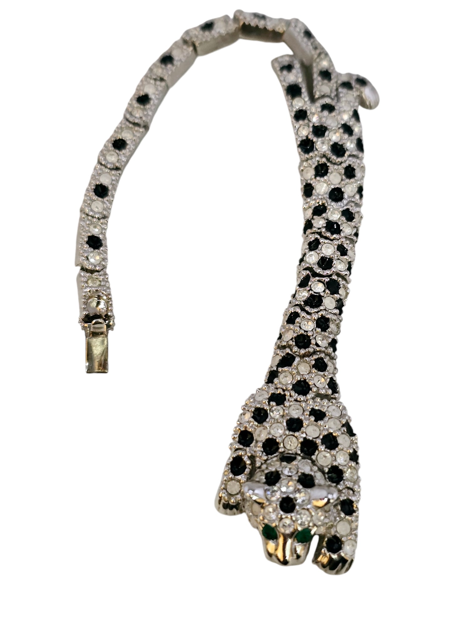 Vintage Jeweled 80's Jaguar Bracelet: 7", Good vintage. Nice detailing! WE OFFER IN-HOUSE SHIPPING VIA UPS AS WELL AS LIVE SHIPPING AND LOCAL PICK UP!