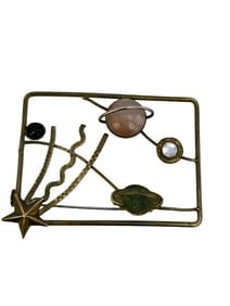 Vintage Solar System Artisan Brooch