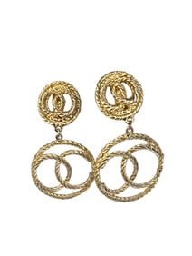 Vintage Unsigned 80s CC Knotted Hoop Earrings