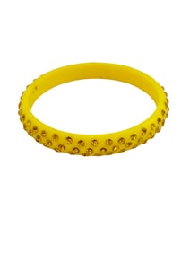 Vintage Resin Yellow Rhinestone Bangle Bracelet