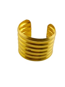 Vintage Tin Can 80s Style Matte Gold Cuff Bracelet