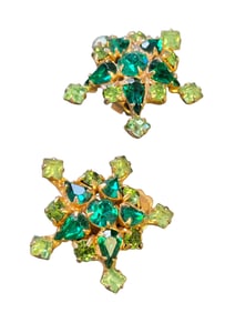 Vintage Unsigned Rhinestone Clip Earrings