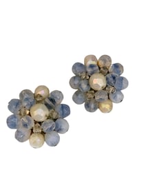 Vintage Givre Glass Crystal Wired Clip Earrings