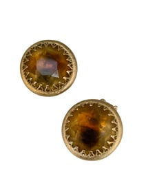 Vintage Givre Glass Prong Set Clip Earrings