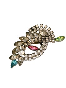 Vintage Unsigned Fancy Rhinestone Brooch