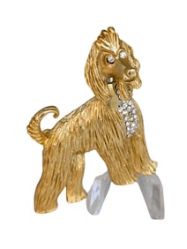Vintage Trembling Afhgan Dog Brooch