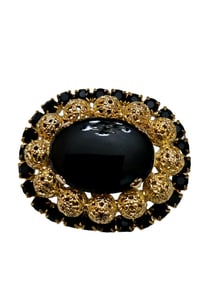 Vintage Juliana Style Glass and Rhinestone Brooch