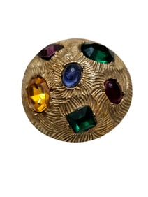 Vintage Moghul Domed Textured Matte Gold Brooch