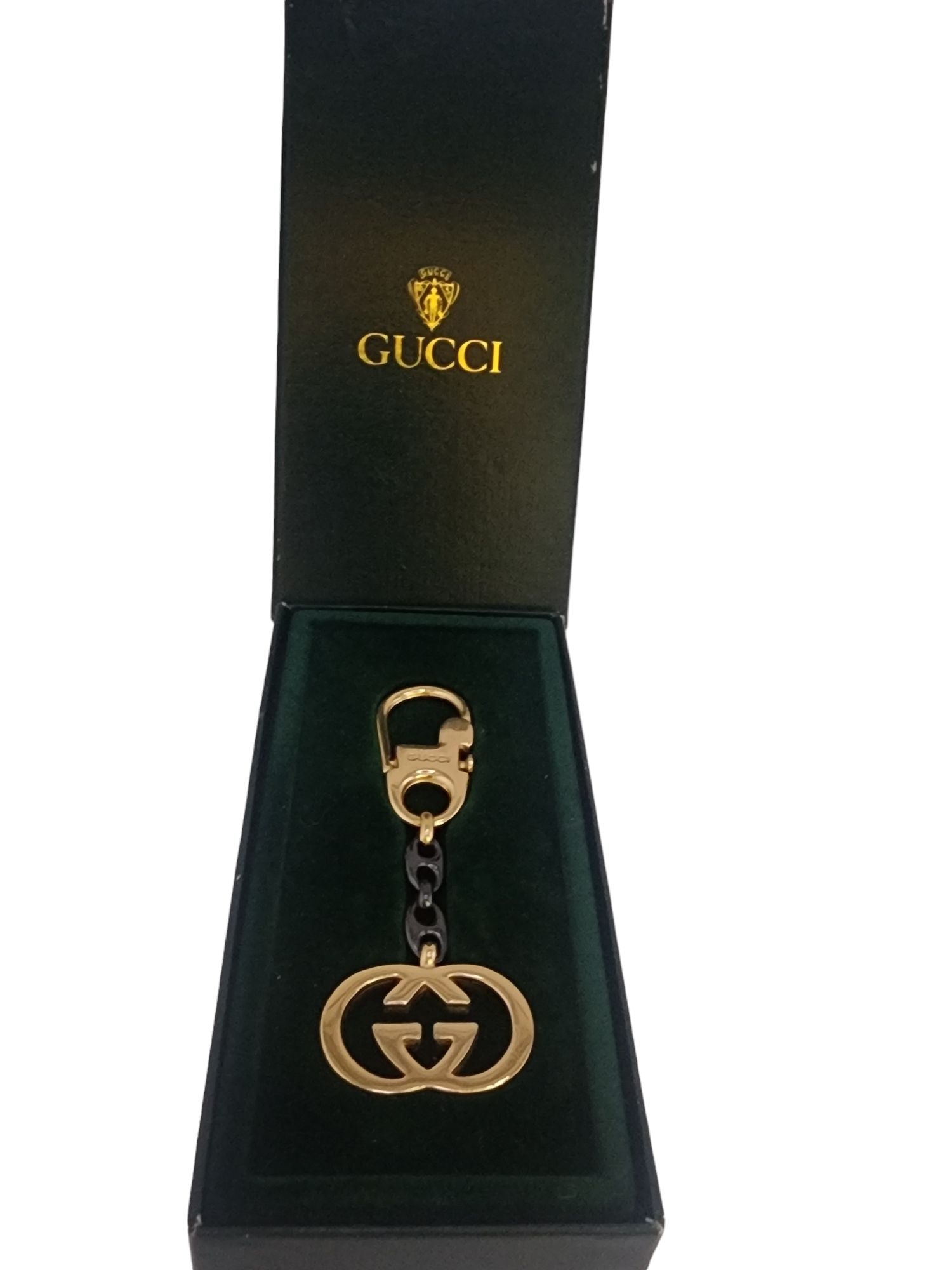 VINTAGE NOS GUCCI LOGO KEYCHAIN IN ORIGINAL BOX 042/2749 (1 of 6)