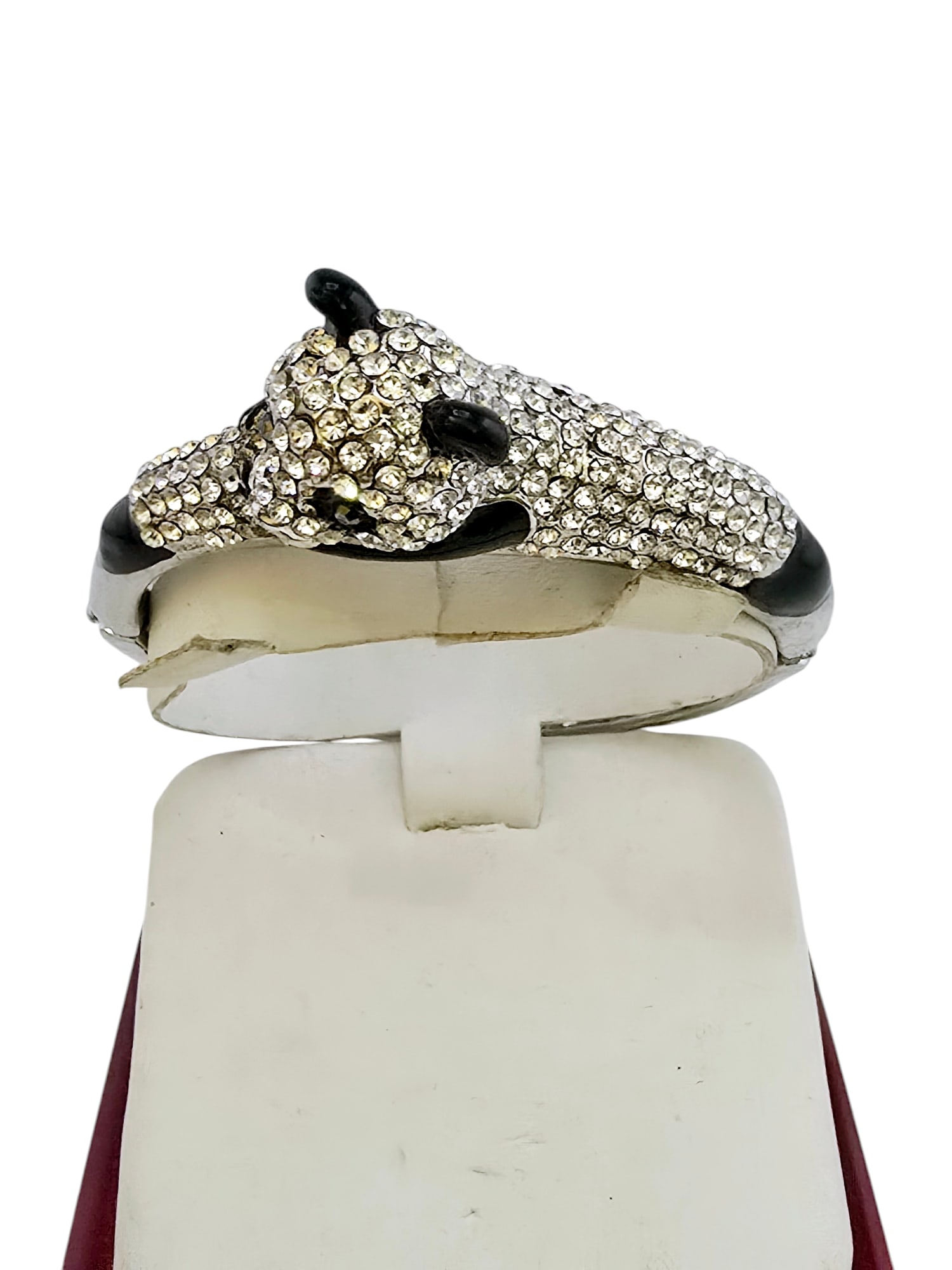 VINTAGE RHINESTONE PANDA BANGLE BRACELET (1 of 4)
