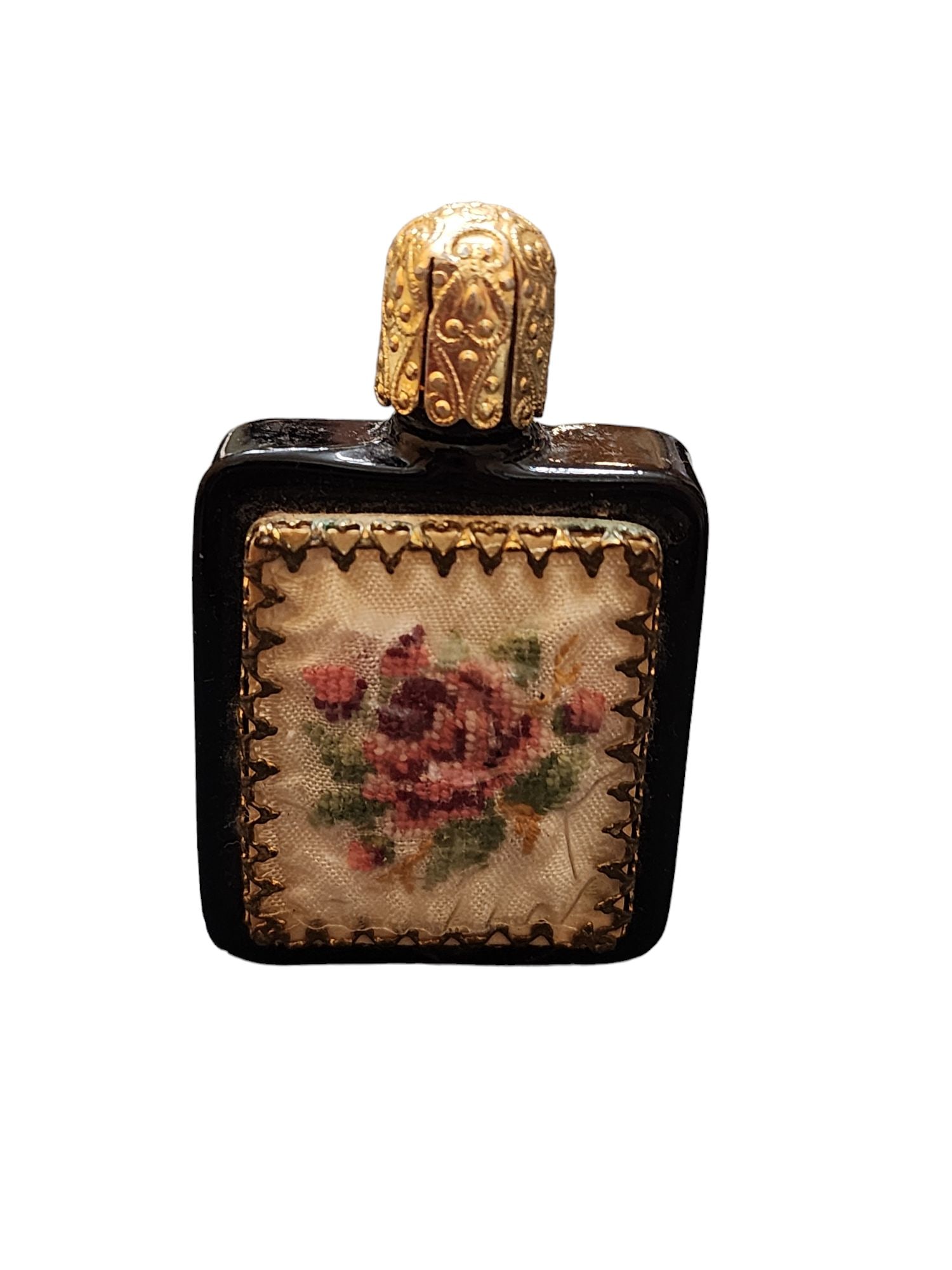 VINTAGE MADE IN AUSTRIA TAPESTRY PERFUME BOTTLE WITH DAUBER (1 of 7)