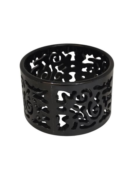 PLASTIC PIERCED WIDE BANGLE BRACELET (1 of 4)