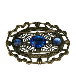 ANTIQUE BRASS LAYERED BROOCH
