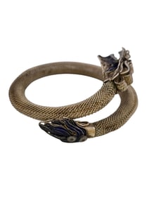 ANTIQUE SILVERTONE MESH DRAGON HIGHLY DETAILED BRACELET